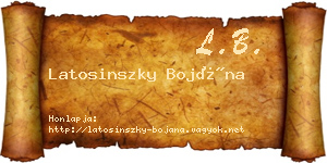 Latosinszky Bojána névjegykártya